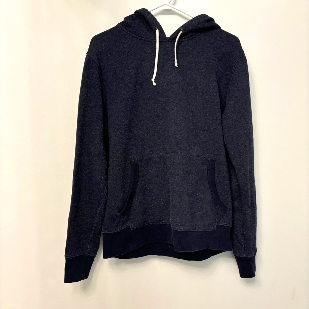 J. Crew Mens Vintage Fleece Hoodie, Charcoal Grey, Size Medium